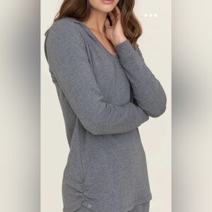 Barefoot Dreams, Malibu Collection Hoodie, Ruched sides Grey, Sz. S